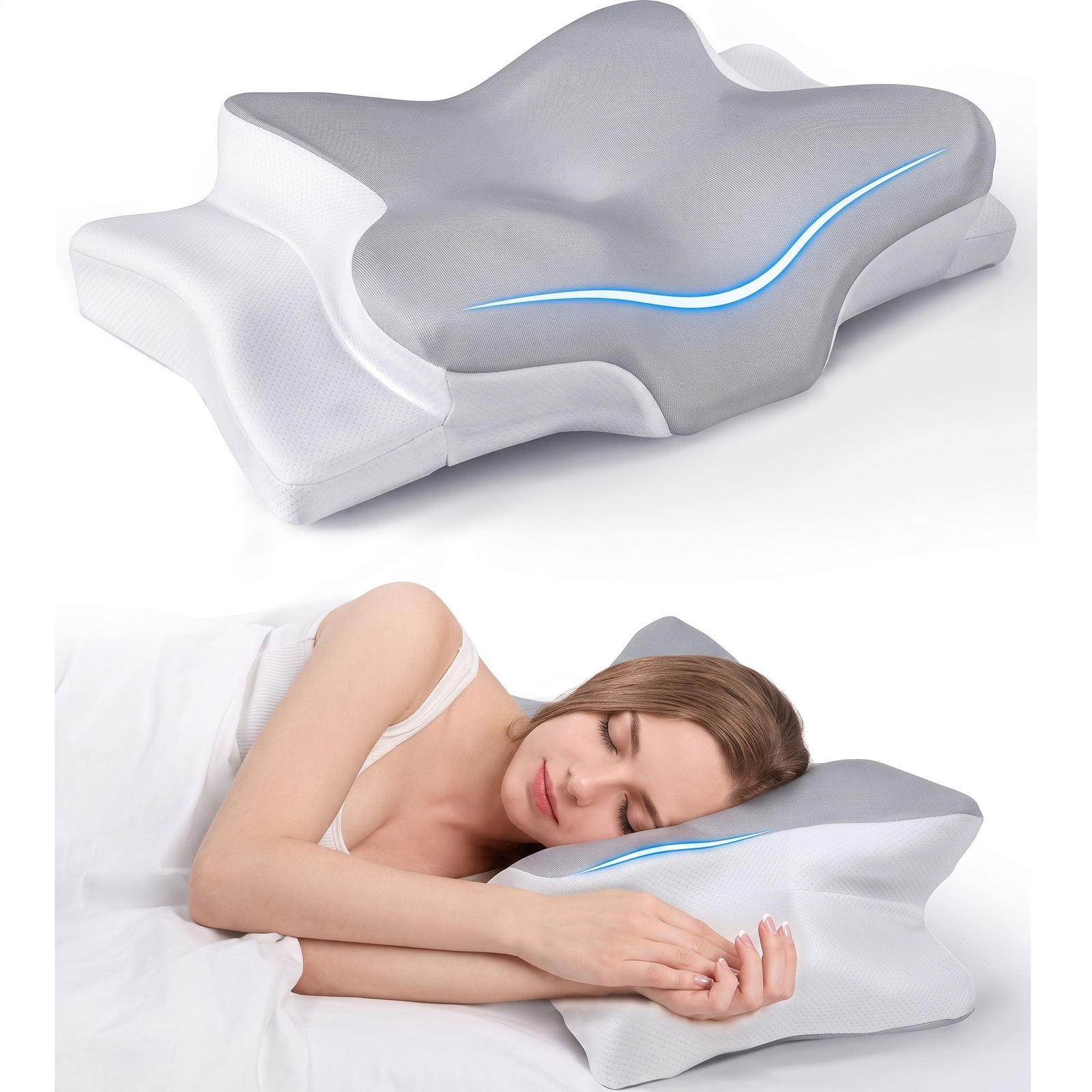 Almohada Cervical Ortopédica de Espuma Viscoelástica